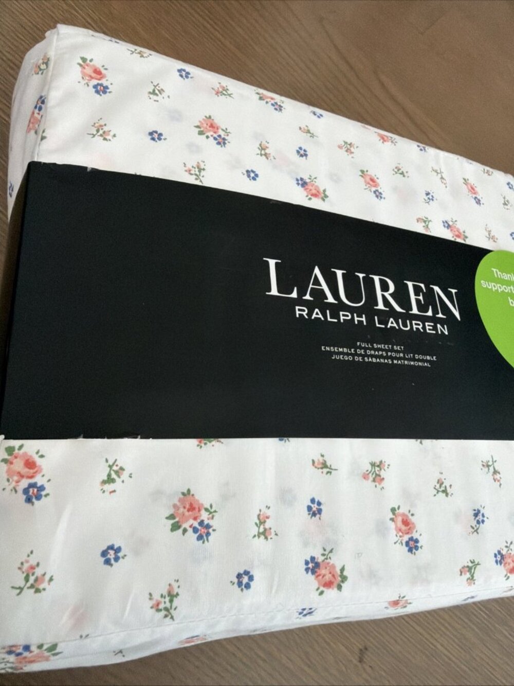 Ralph Lauren Full Sheet Set Spring Cottage Small Floral Pink Blue Farmhouse Chic
